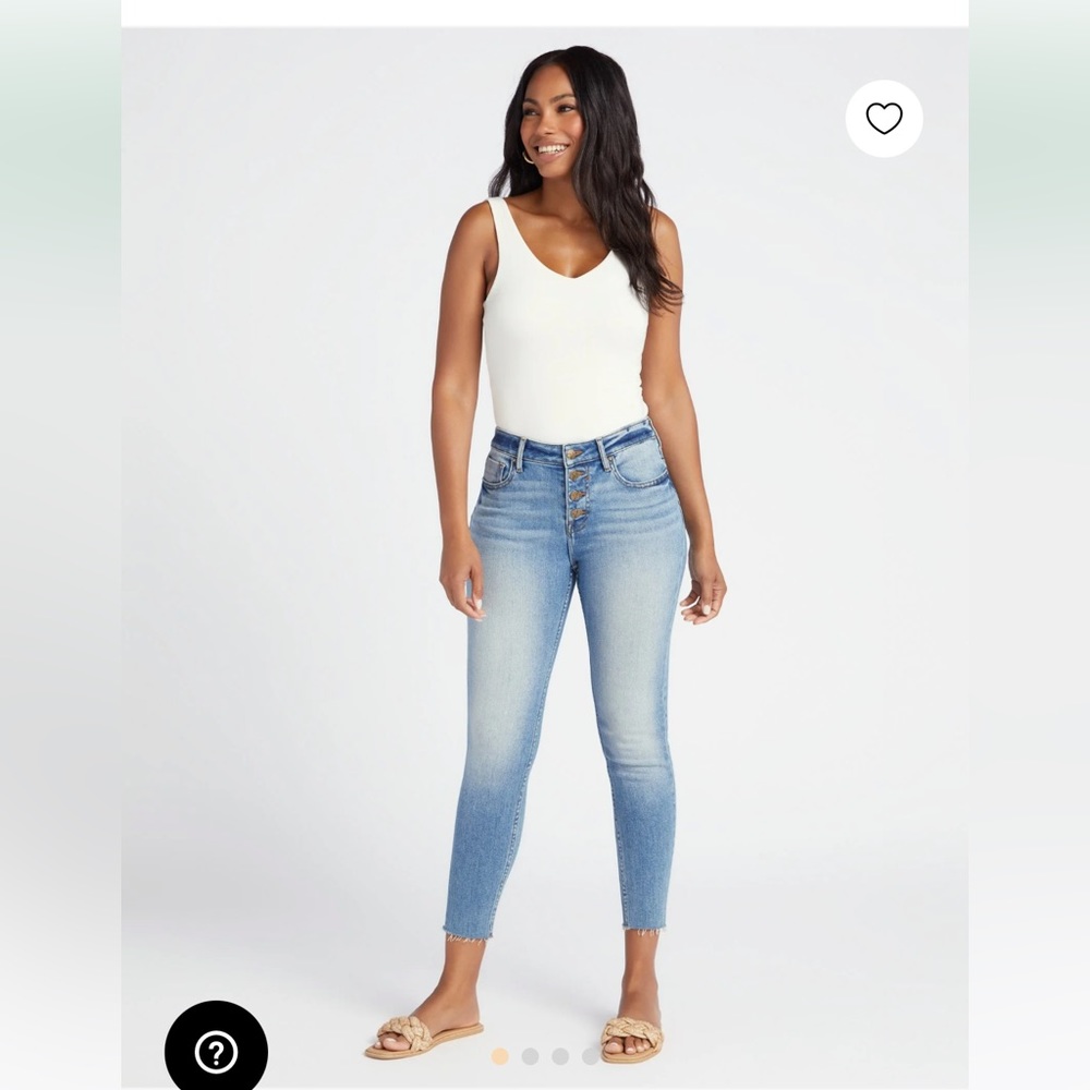 Vigoss Ace Skinny button Front Jean Raw Hem